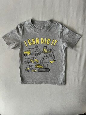 Carter's Gray Tee with Yellow Construction Graphics